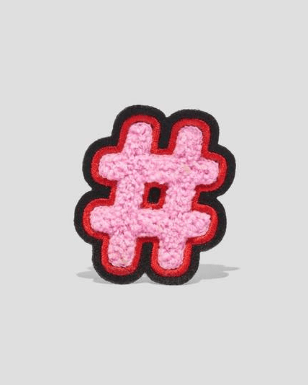 # Hashtag Pink Chenille Varsity Patch - Stick On - American Deadstock