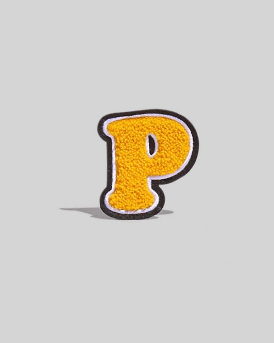 P Gold Chenille Varsity Letter Patch - Small - American Deadstock