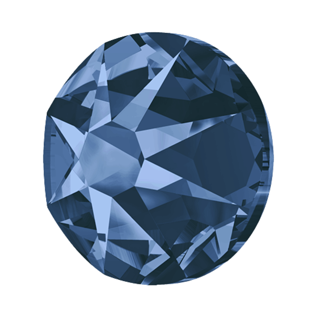 SWAROVSKI SS12 Montana Blue 2088 Xirius Rose Flatback Foiled Crystals - 144pcs - American Deadstock
