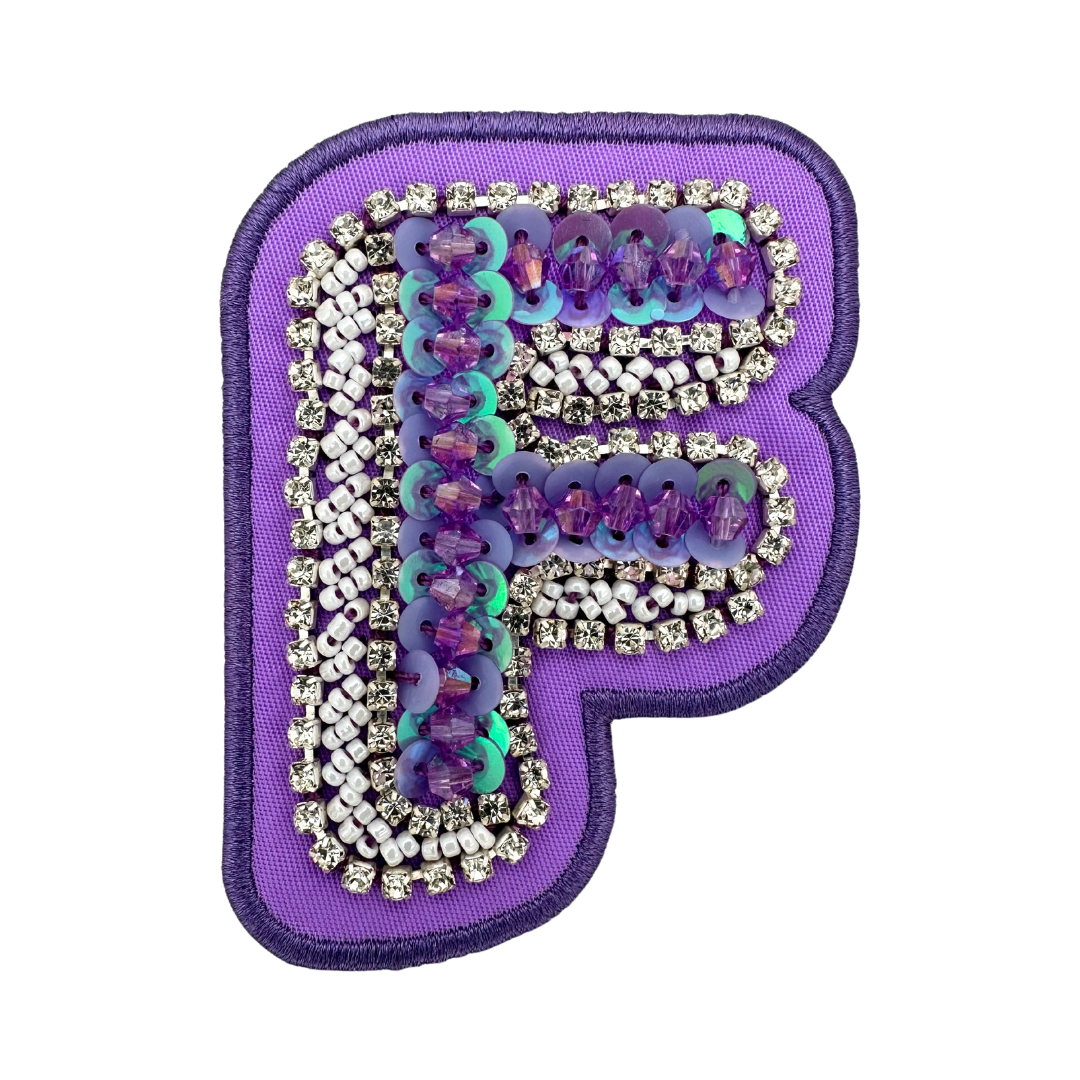 Acai Purple Embellished Letter Patch