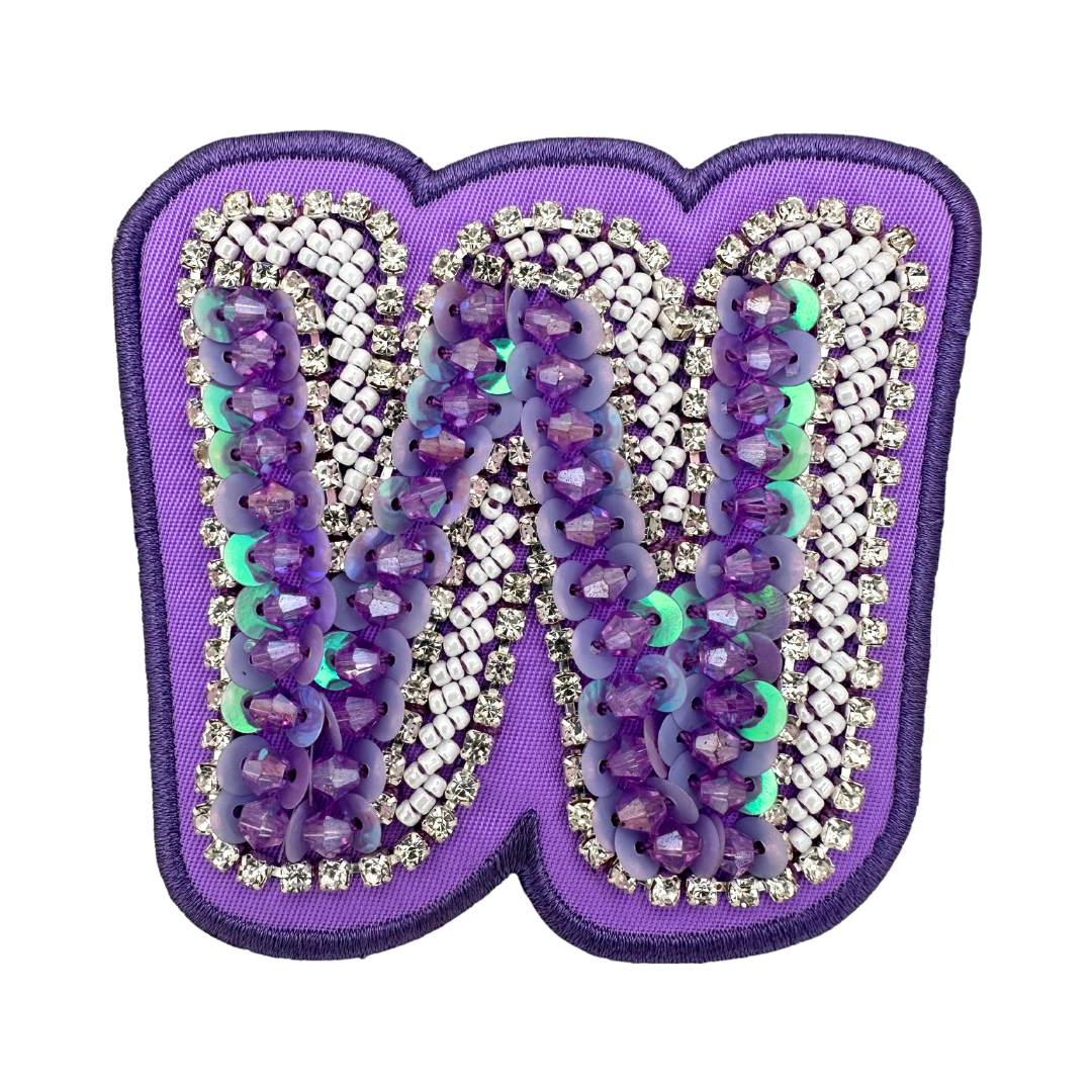Acai Purple Embellished Letter Patch