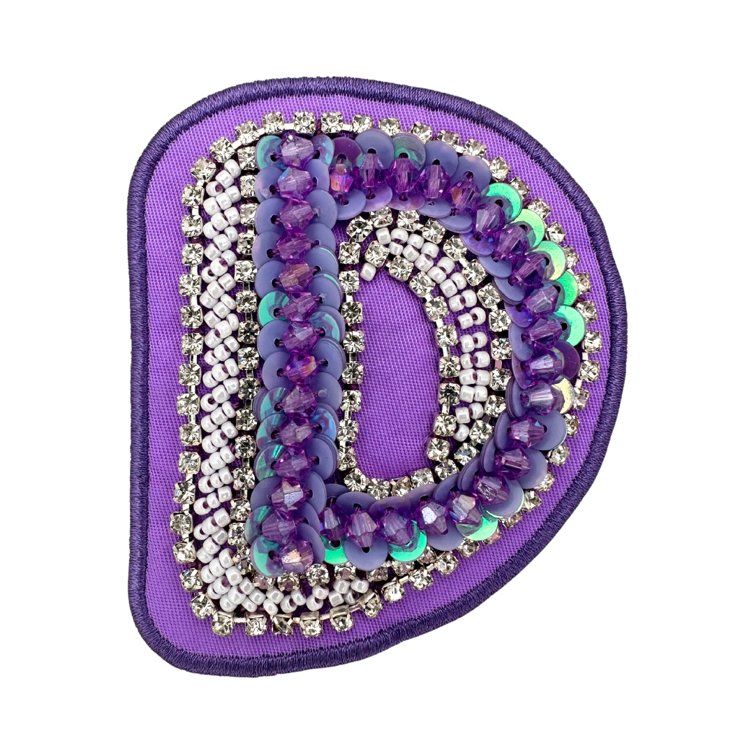 Acai Purple Embellished Letter Patch