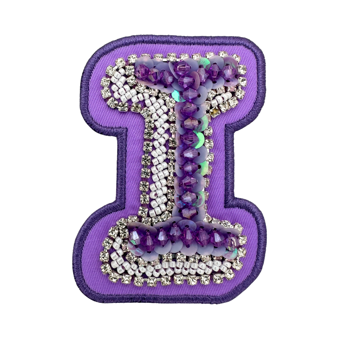 Acai Purple Embellished Letter Patch