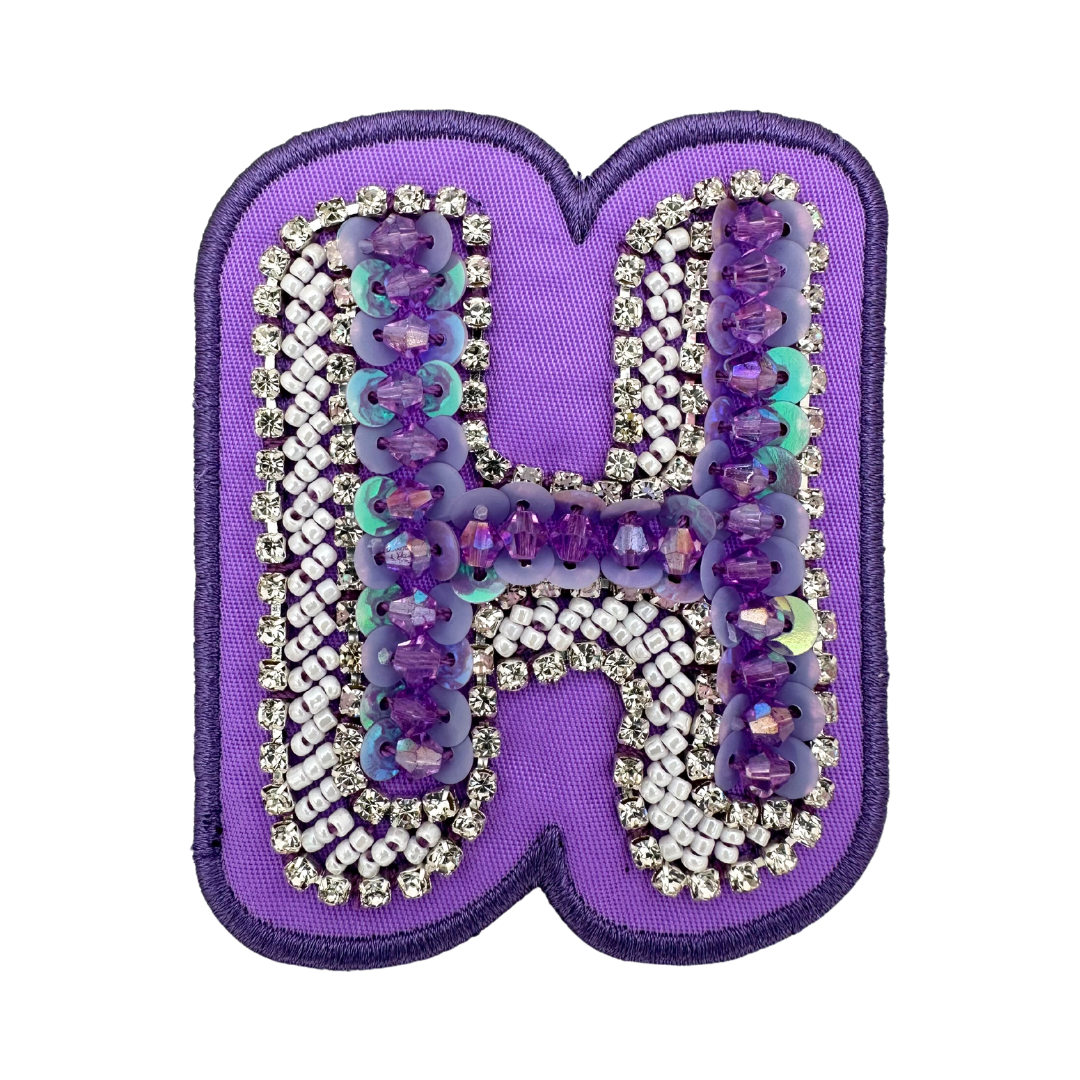 Acai Purple Embellished Letter Patch