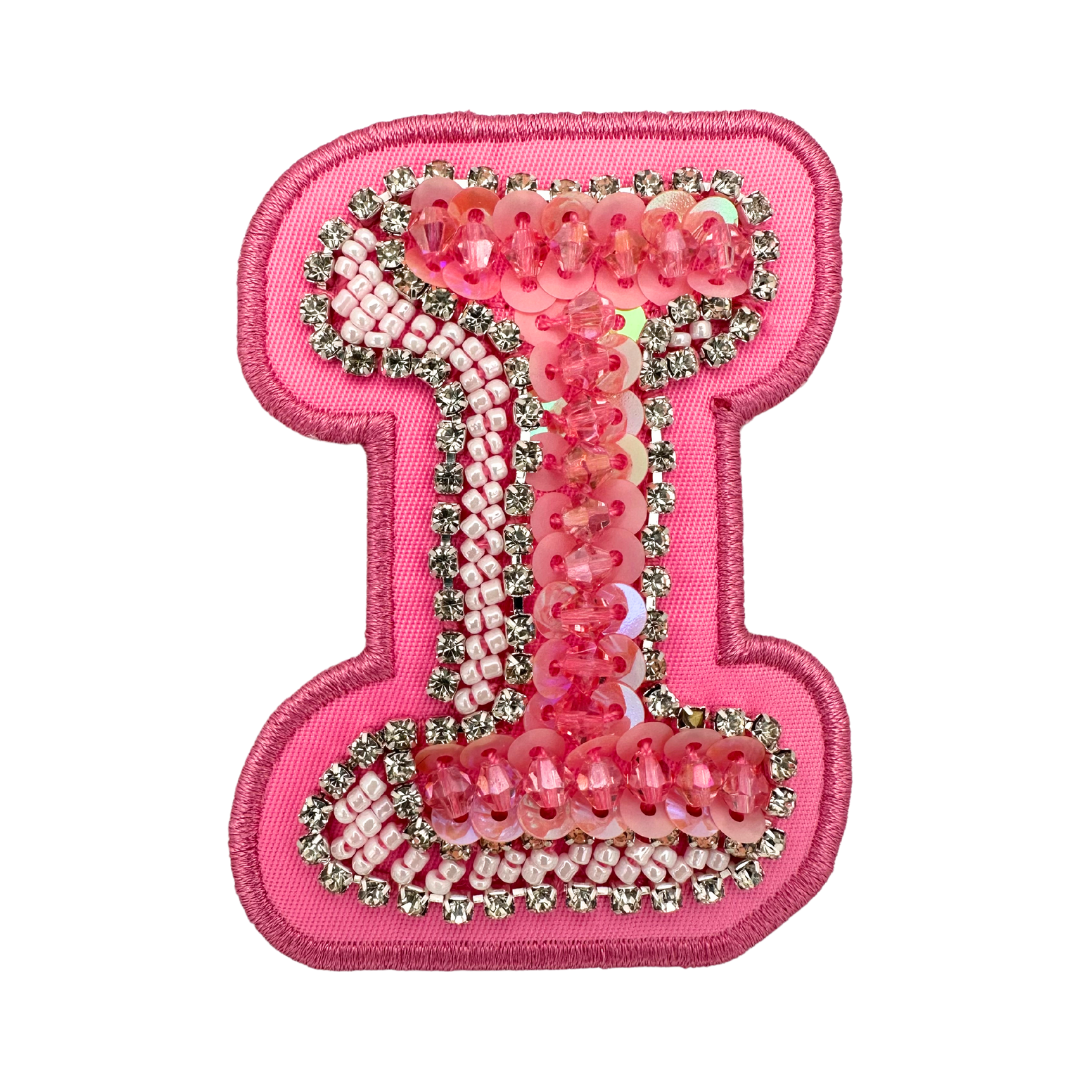 Hibiscus Pink Embellished Letter Patch