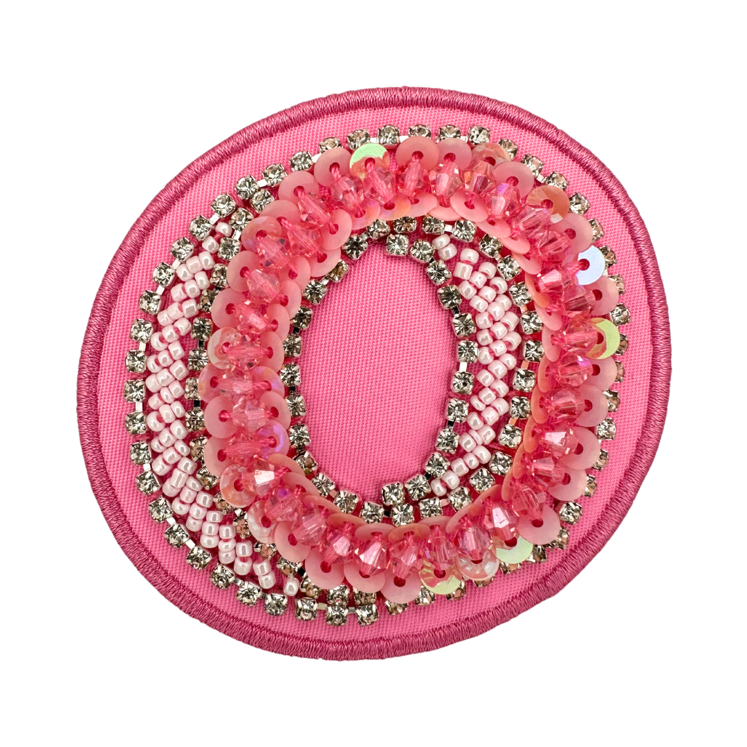 Hibiscus Pink Embellished Letter Patch