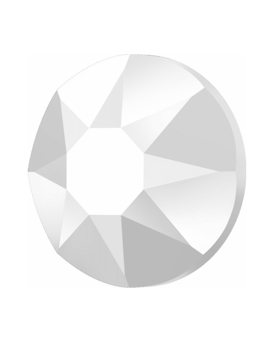 SS16 Chalk White 2028 Xilion Rose Flatback Hotfix Crystals - 144pc