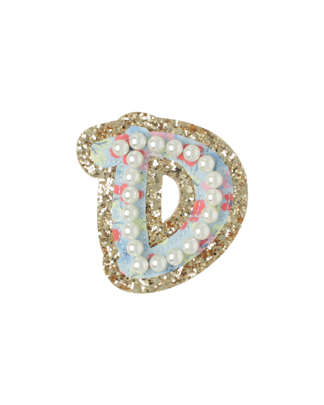 Glitter Floral Pearl Letter Patch