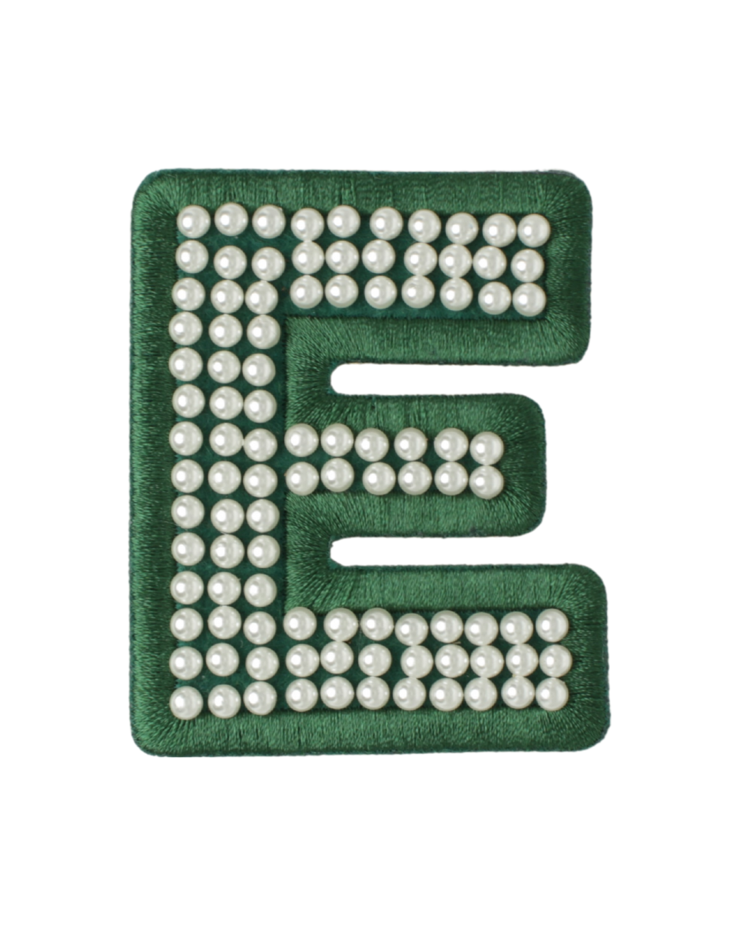 Forest Green Satin Pearl Letter Patch