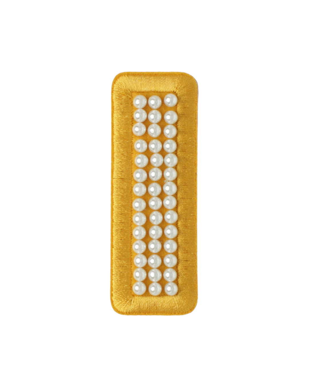 Gold Satin Pearl Letter Patch