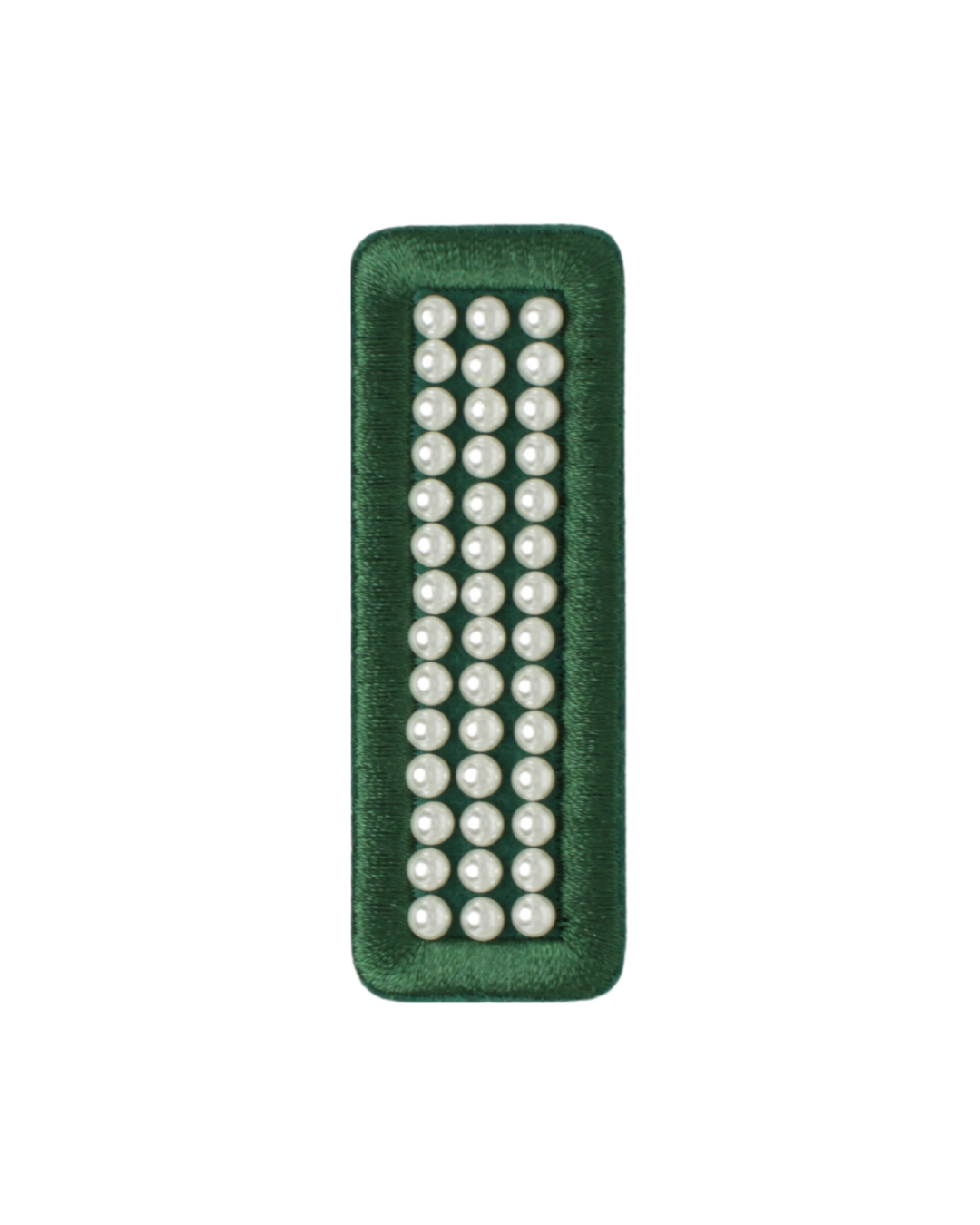 Forest Green Satin Pearl Letter Patch