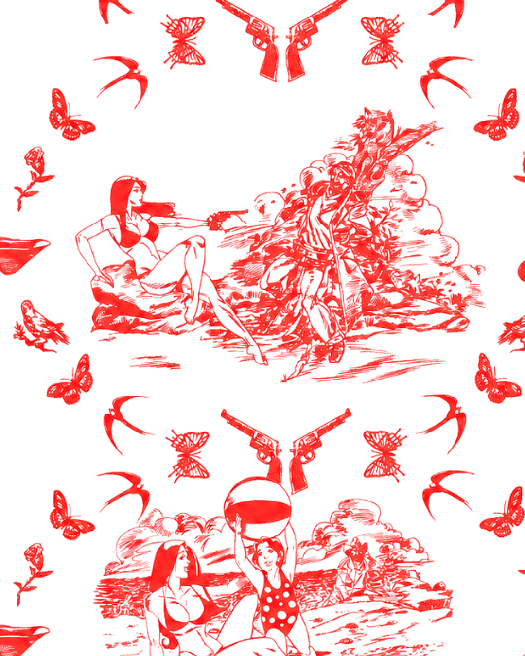 Sassy Toile Wallpaper