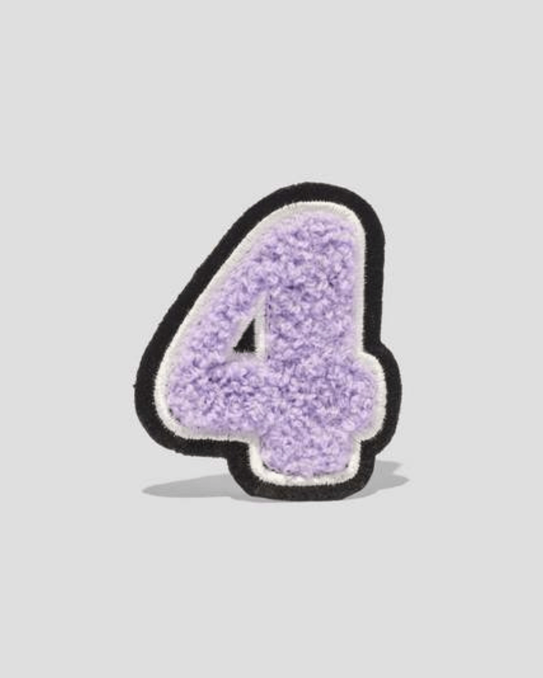 4 Lilac Chenille Varsity Number Patch - American Deadstock
