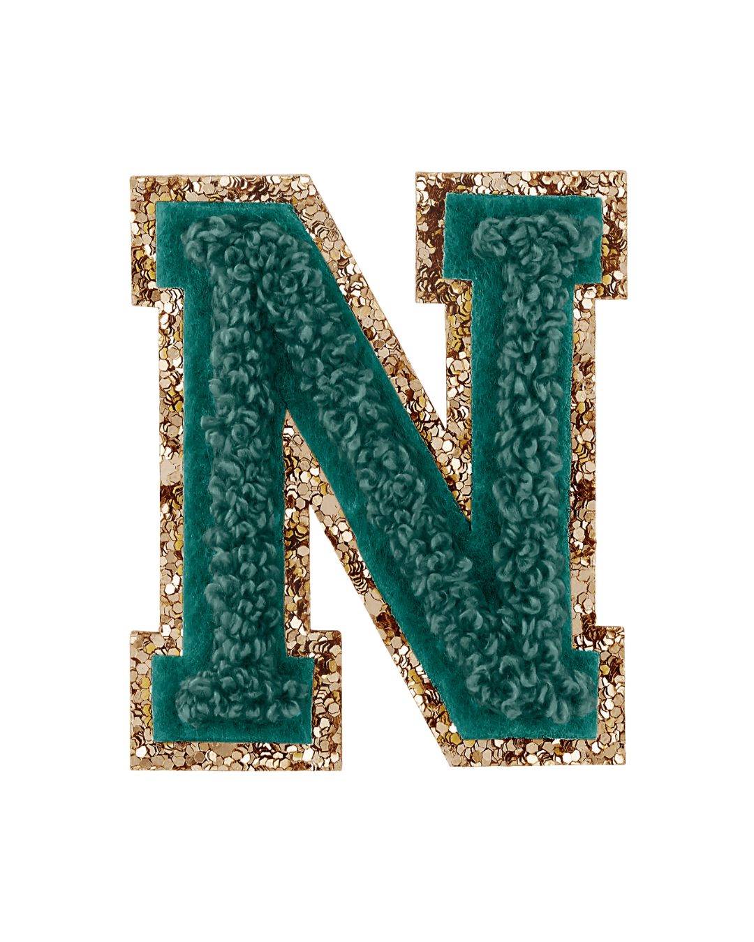 Forest Green Glitter Varsity Letter Patches - American Deadstock