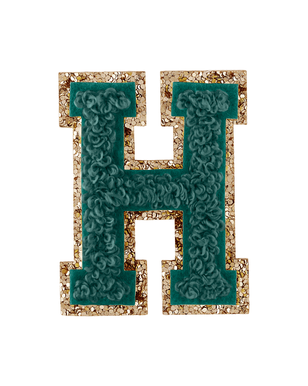 Forest Green Glitter Varsity Letter Patches - American Deadstock