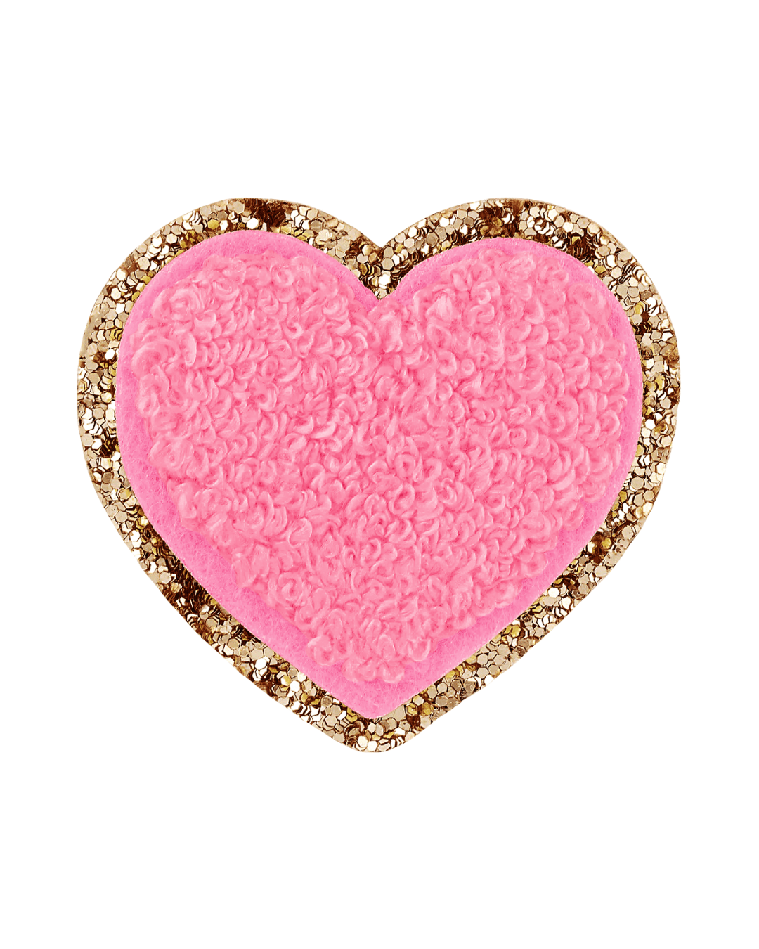 Guava Pink Glitter Varsity Letter Patches - American Deadstock