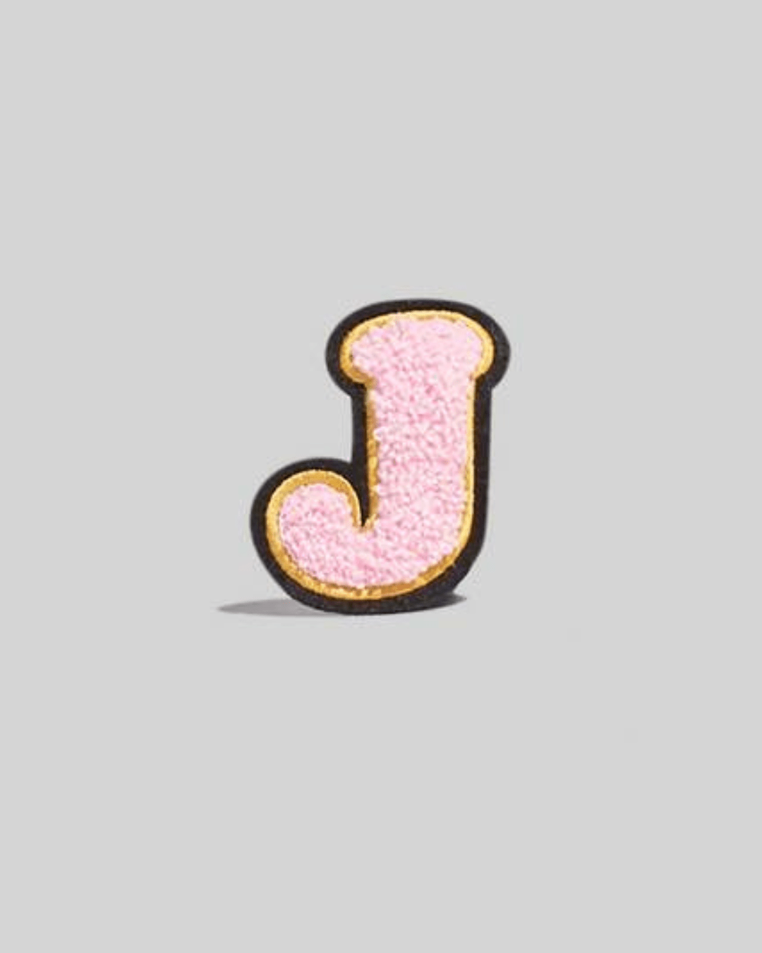 J Pink Chenille Varsity Letter Patch - Small - American Deadstock