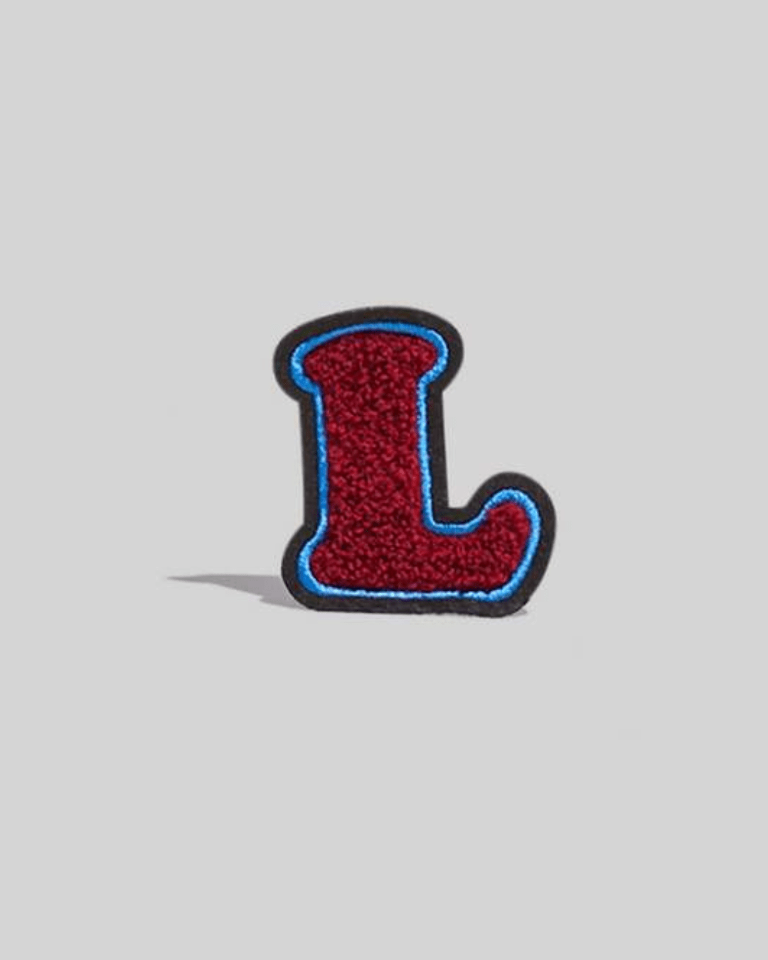 L Dark Maroon Chenille Varsity Letter Patch - Small - American Deadstock