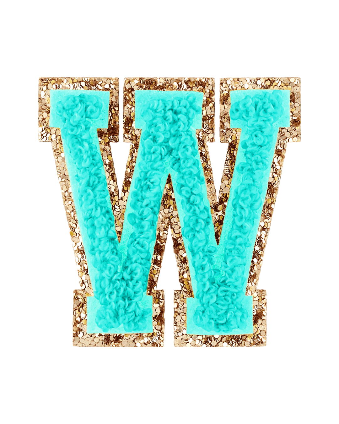 Laguna Green Glitter Varsity Letter Patches - American Deadstock