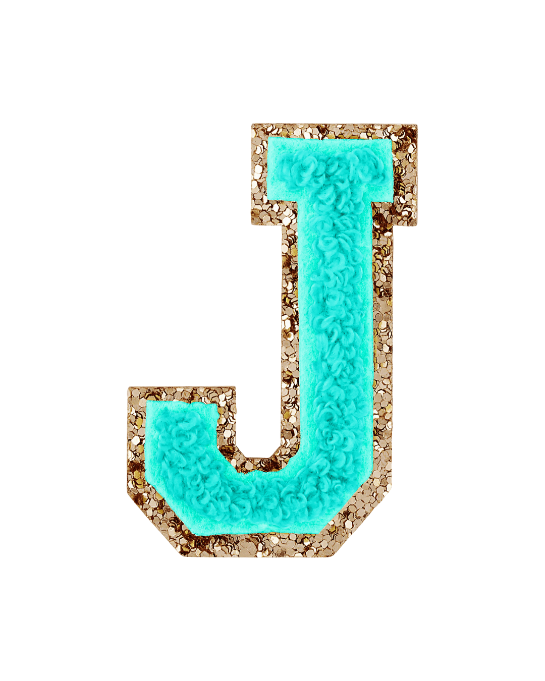Laguna Green Glitter Varsity Letter Patches - American Deadstock
