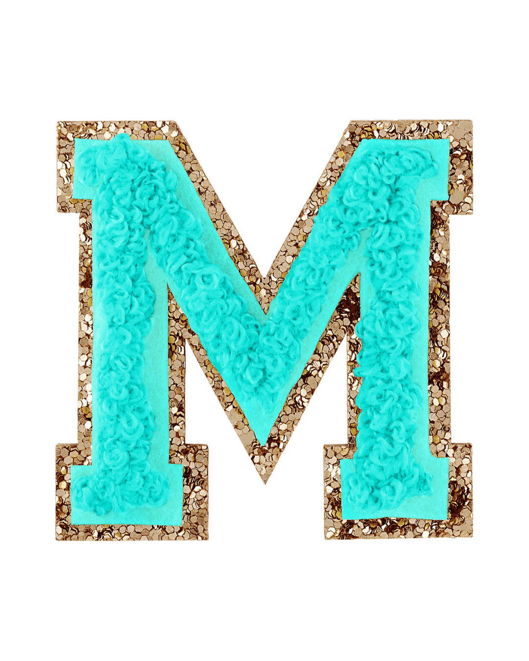 Laguna Green Glitter Varsity Letter Patches - American Deadstock