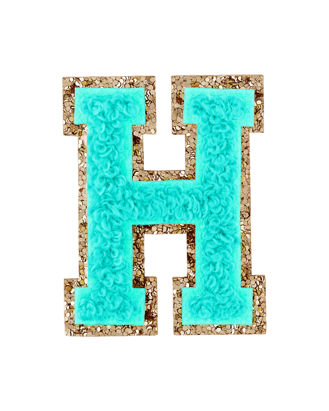 Laguna Green Glitter Varsity Letter Patches - American Deadstock