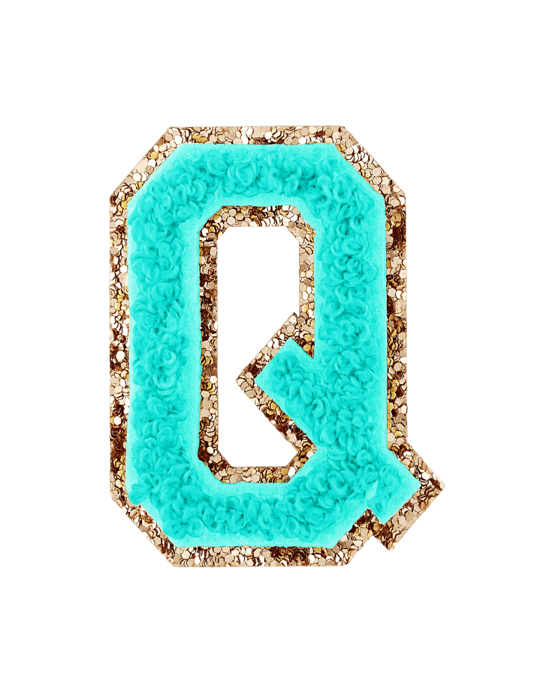 Laguna Green Glitter Varsity Letter Patches - American Deadstock