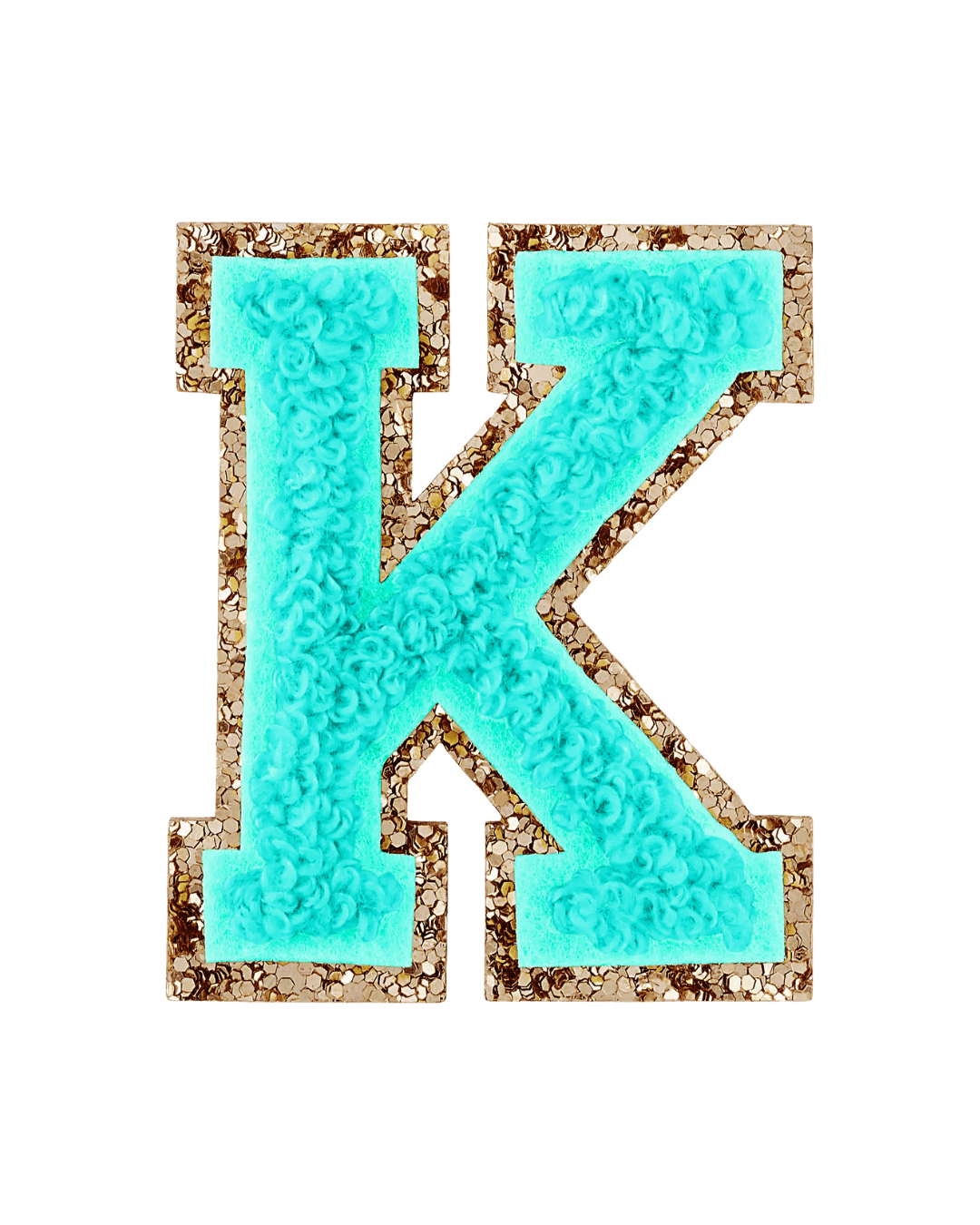 Laguna Green Glitter Varsity Letter Patches - American Deadstock