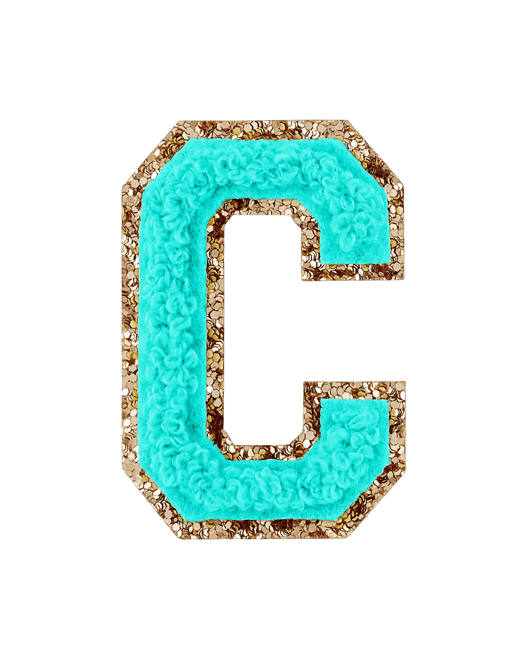 Laguna Green Glitter Varsity Letter Patches - American Deadstock