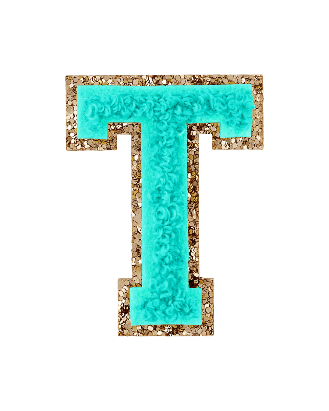 Laguna Green Glitter Varsity Letter Patches - American Deadstock