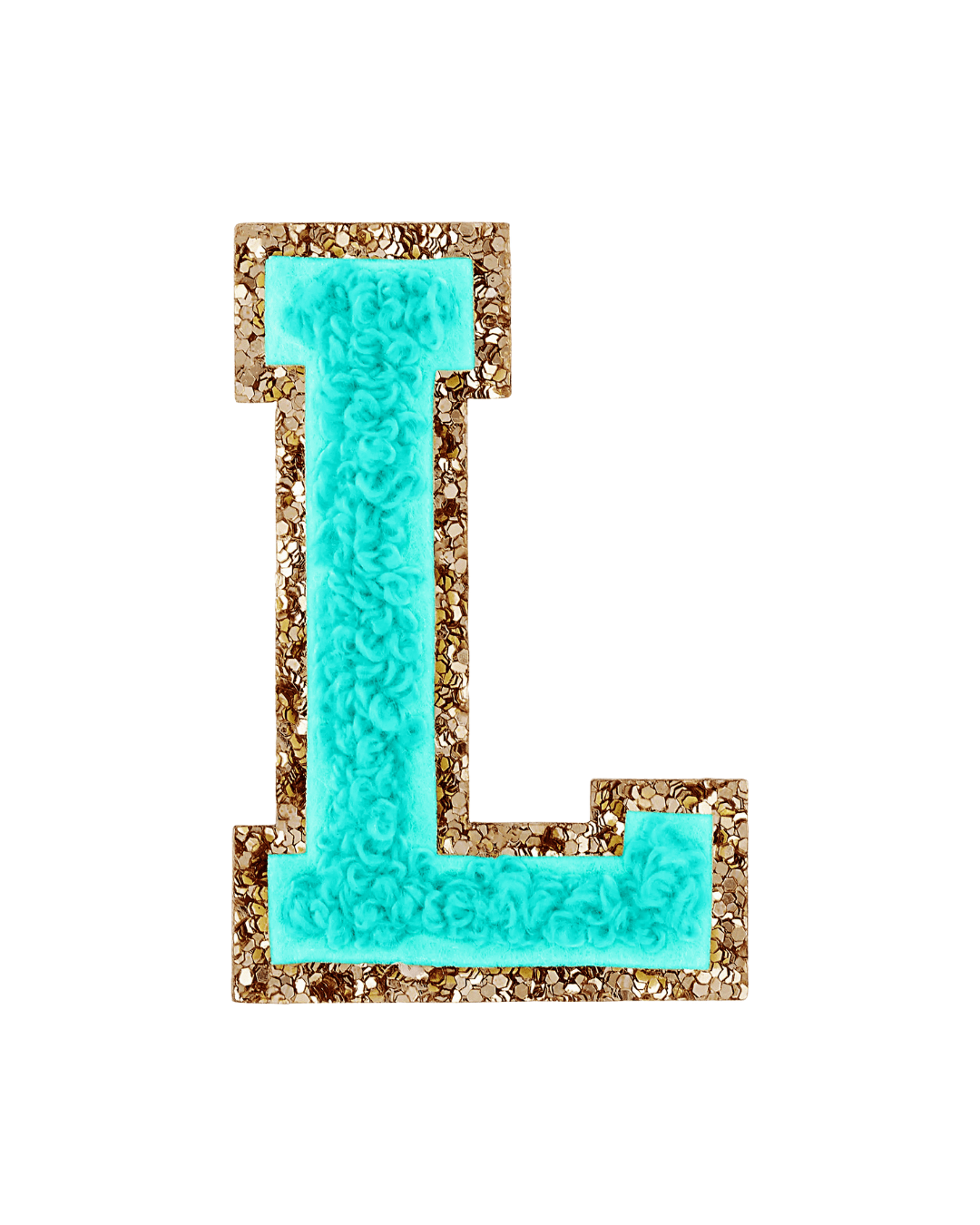 Laguna Green Glitter Varsity Letter Patches - American Deadstock