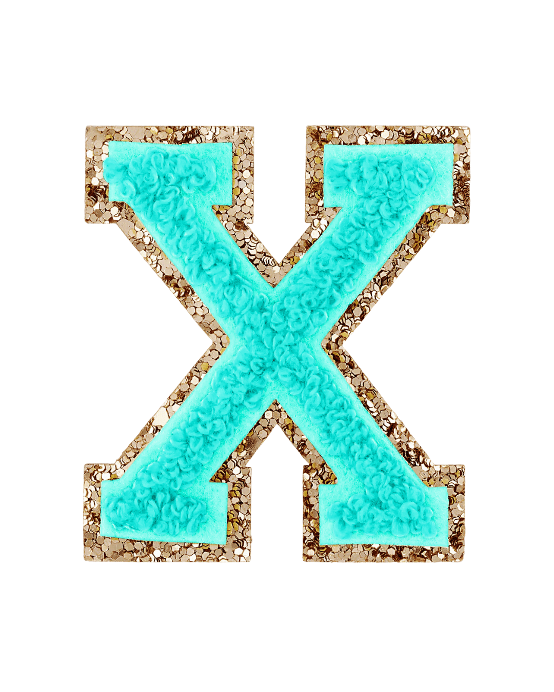 Laguna Green Glitter Varsity Letter Patches - American Deadstock