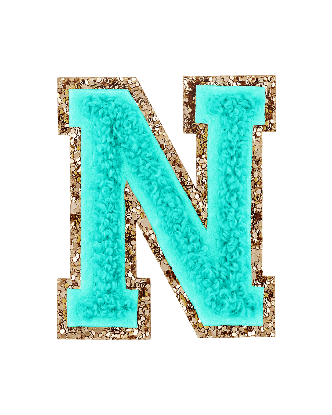 Laguna Green Glitter Varsity Letter Patches - American Deadstock