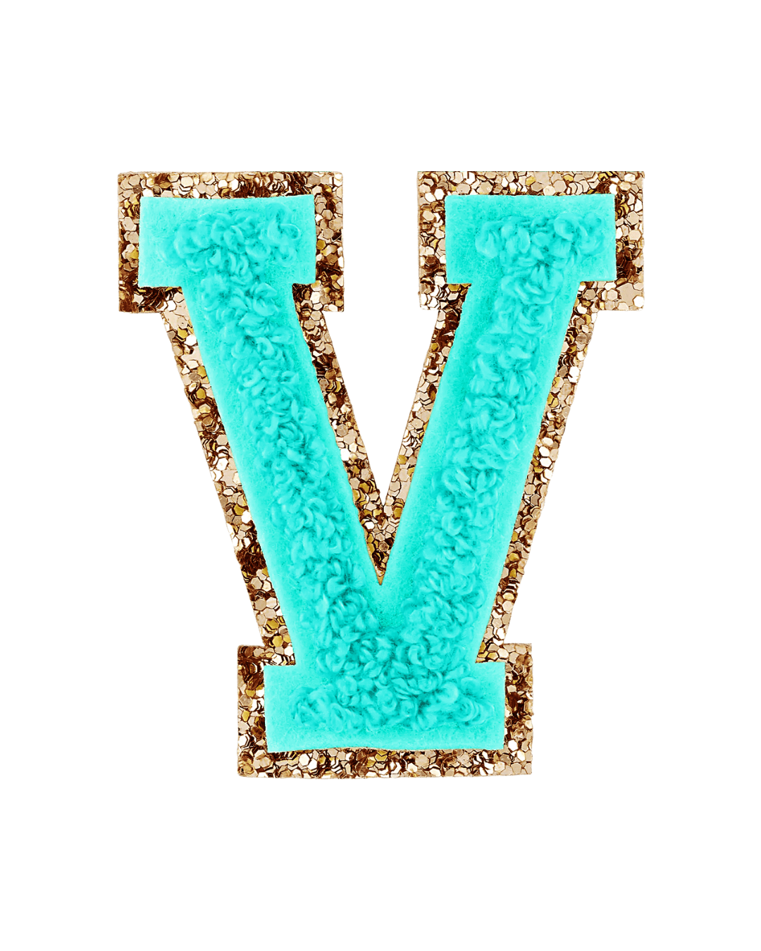 Laguna Green Glitter Varsity Letter Patches - American Deadstock