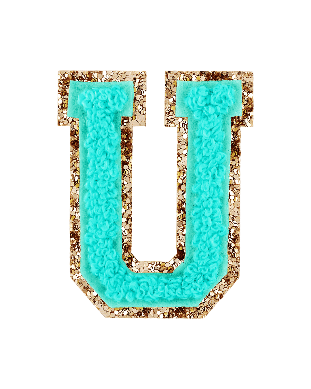 Laguna Green Glitter Varsity Letter Patches - American Deadstock