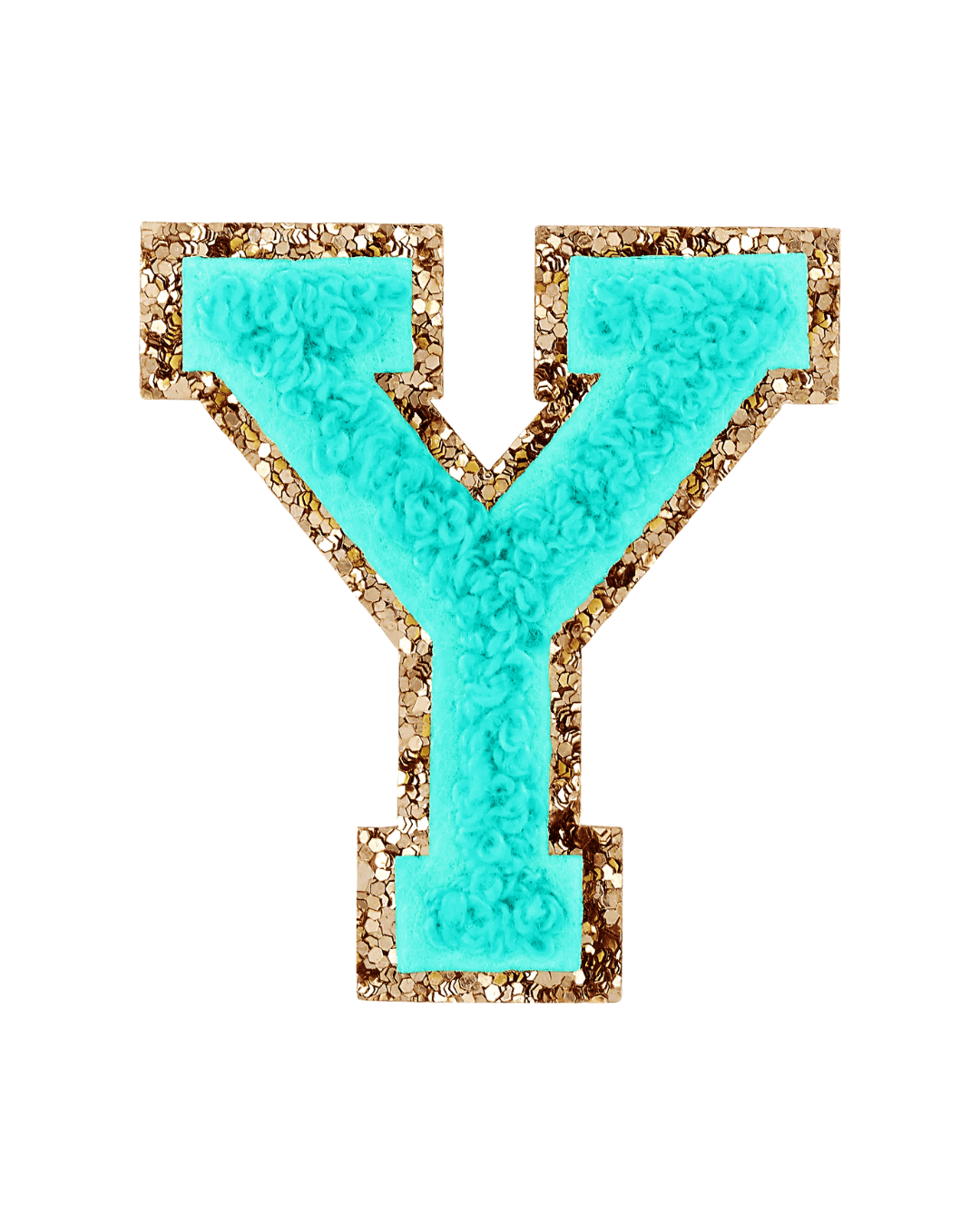 Laguna Green Glitter Varsity Letter Patches - American Deadstock