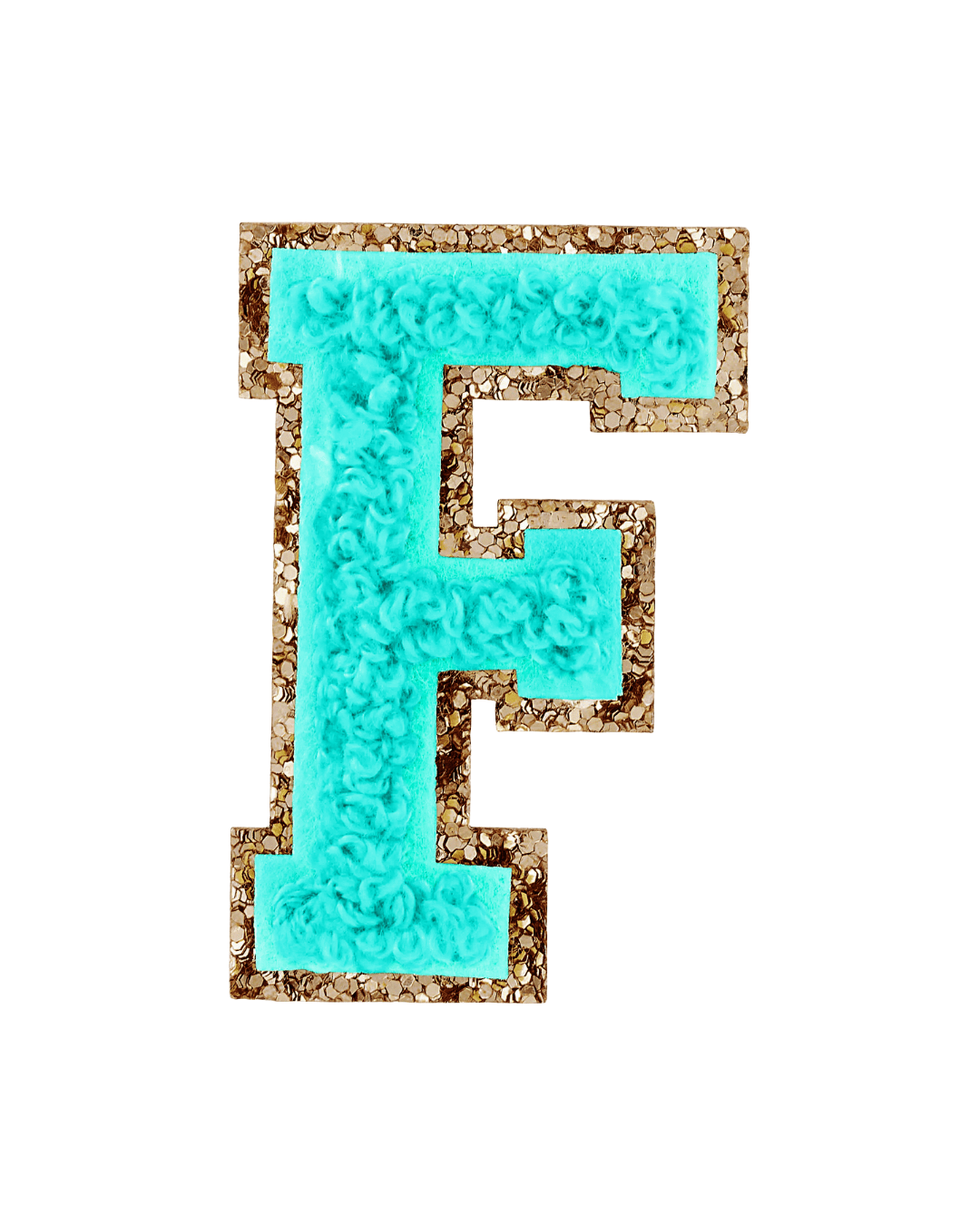 Laguna Green Glitter Varsity Letter Patches - American Deadstock