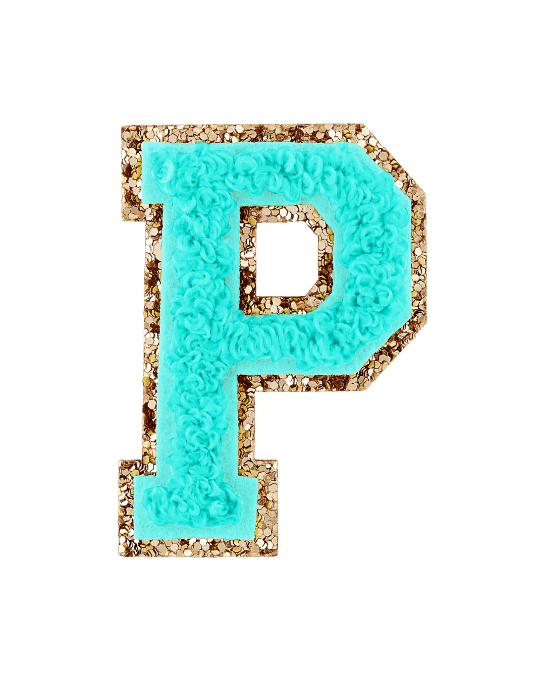 Laguna Green Glitter Varsity Letter Patches - American Deadstock
