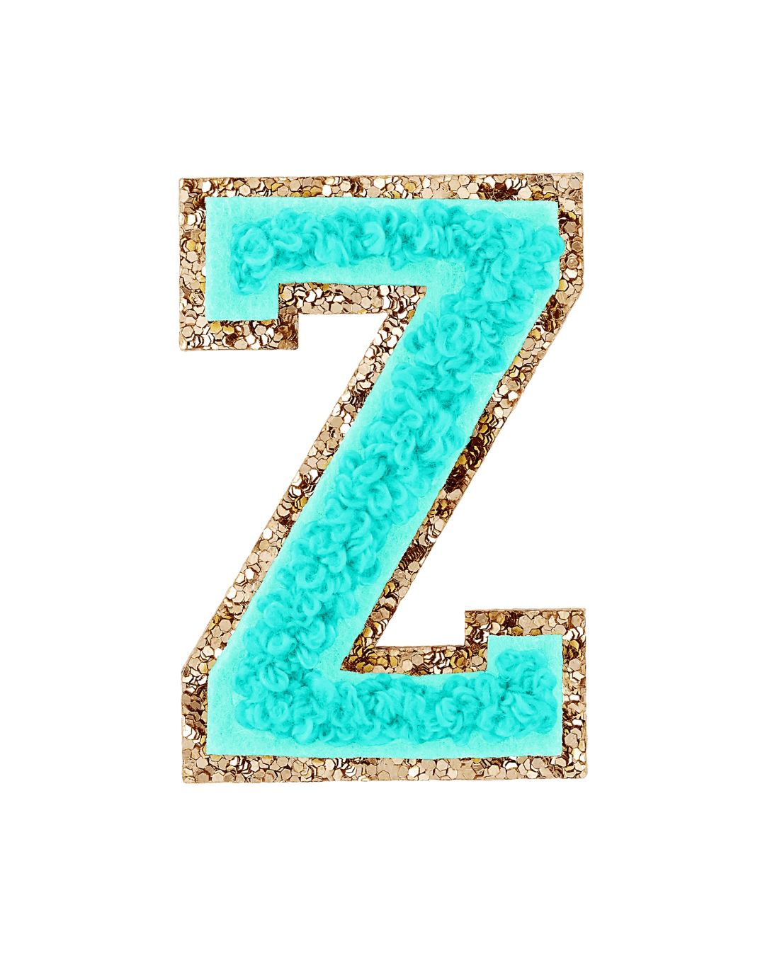 Laguna Green Glitter Varsity Letter Patches - American Deadstock