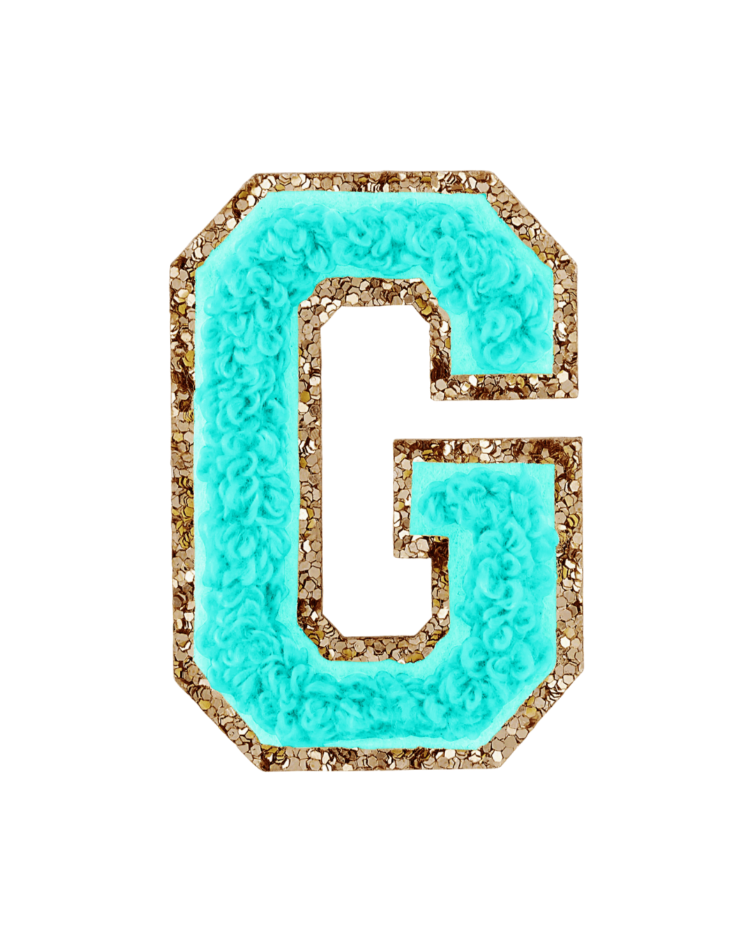 Laguna Green Glitter Varsity Letter Patches - American Deadstock