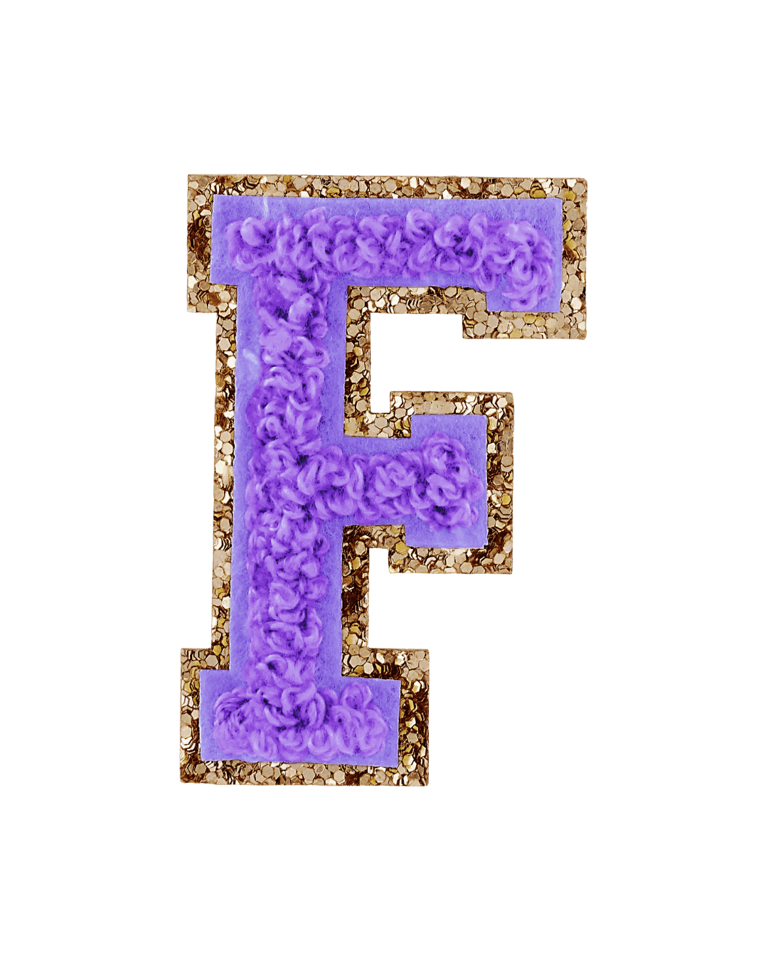 Lavender Purple Glitter Varsity Letter Patches - American Deadstock