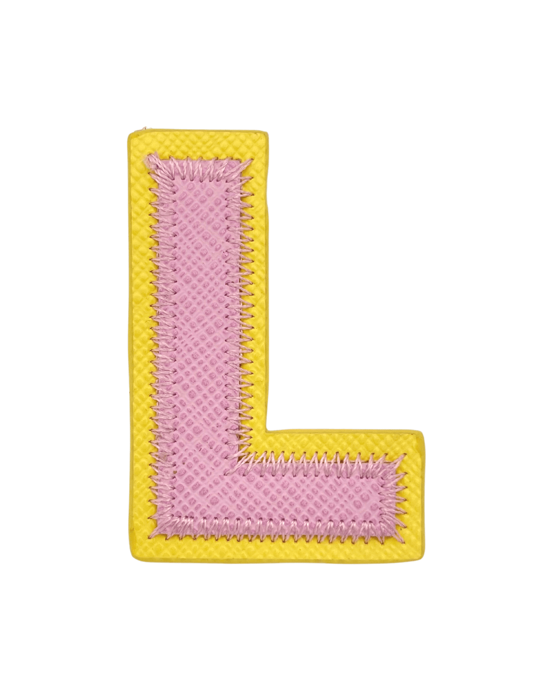 Pink + Yellow Vegan Leather Letter Patches - American Deadstock