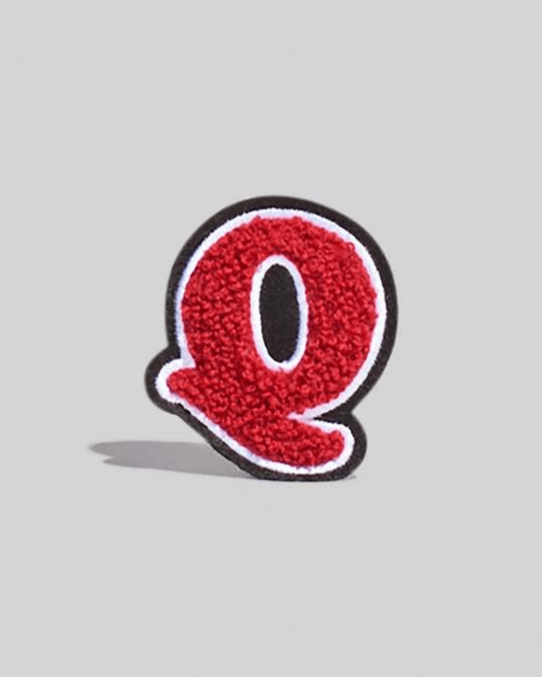 Q Red Chenille Varsity Letter Patch - Large - American Deadstock