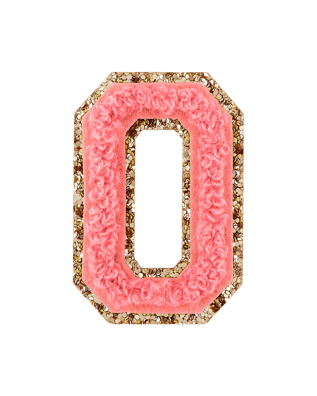 Ripe Peach Glitter Varsity Letter Patches - American Deadstock