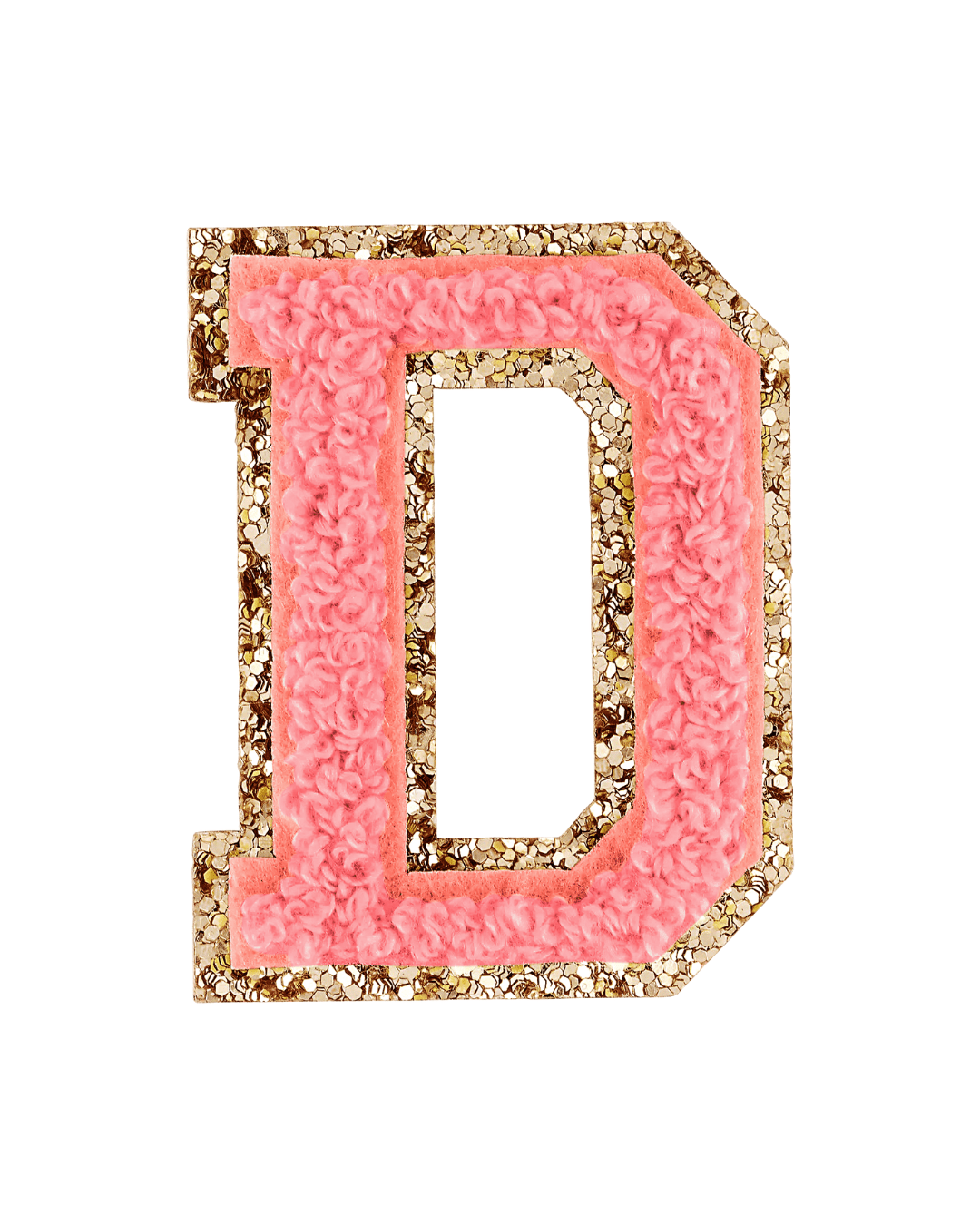 Ripe Peach Glitter Varsity Letter Patches - American Deadstock