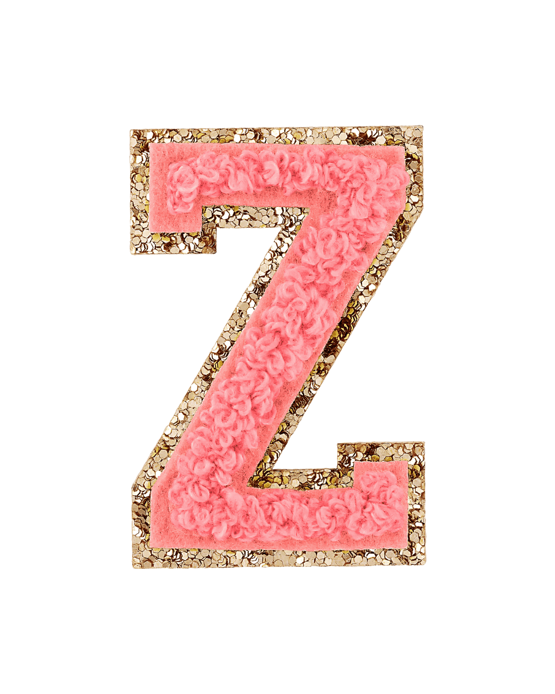 Ripe Peach Glitter Varsity Letter Patches - American Deadstock