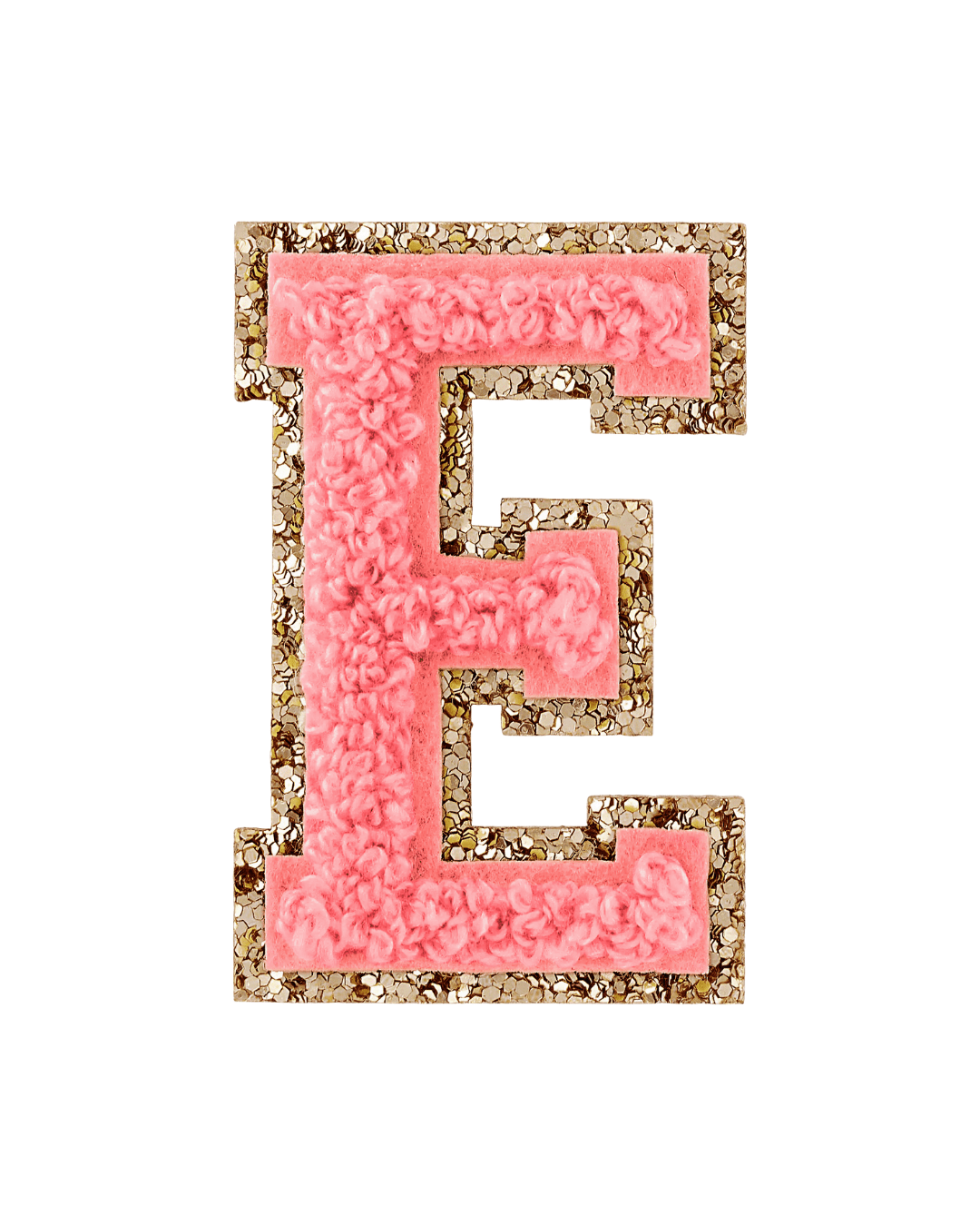 Ripe Peach Glitter Varsity Letter Patches - American Deadstock