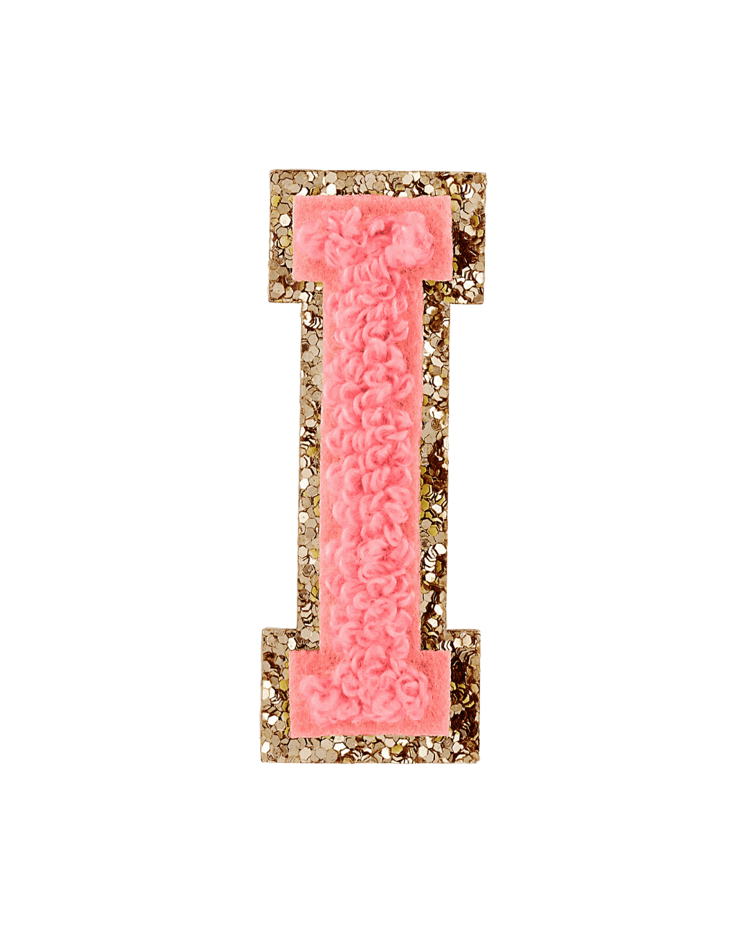 Ripe Peach Glitter Varsity Letter Patches - American Deadstock