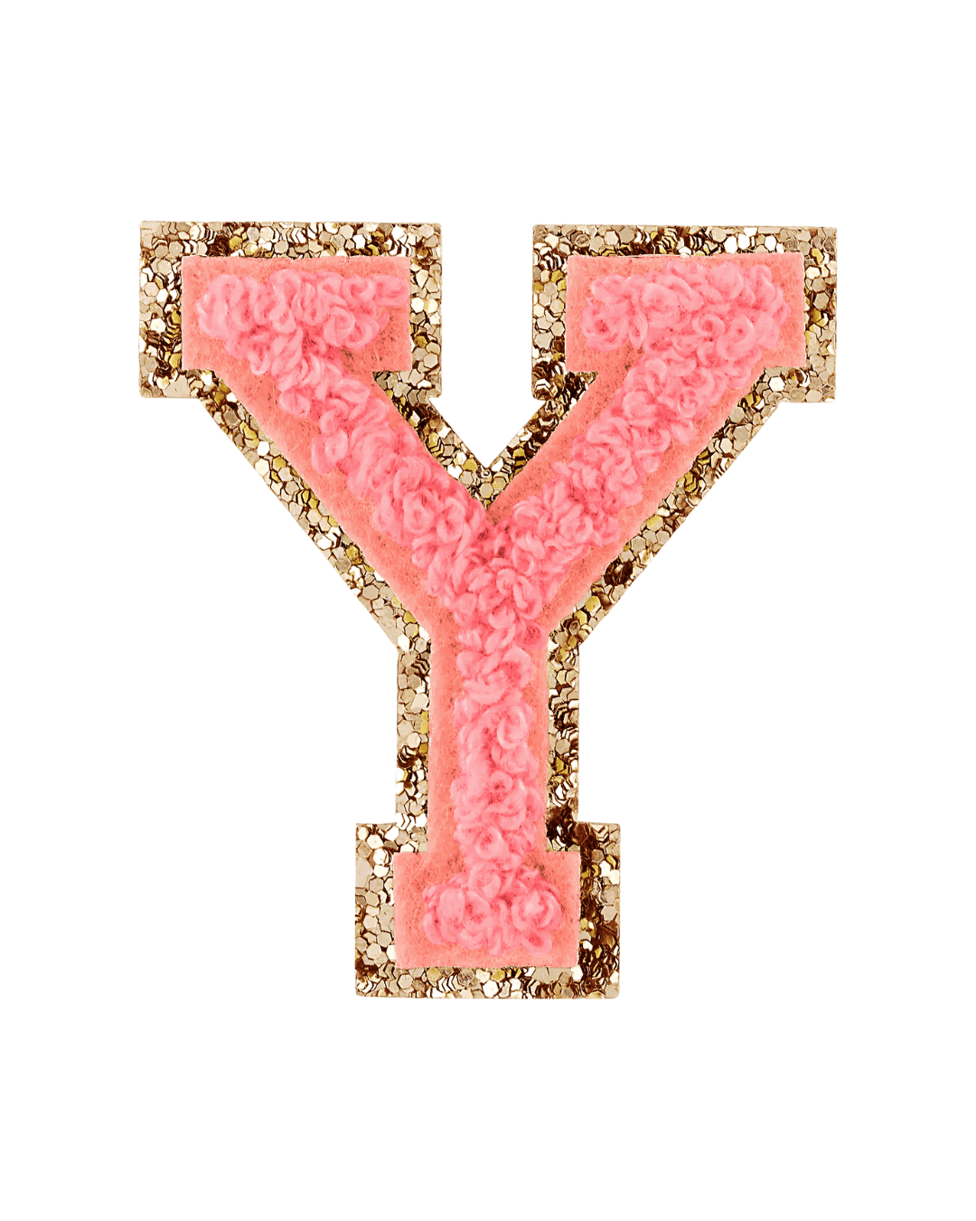Ripe Peach Glitter Varsity Letter Patches - American Deadstock