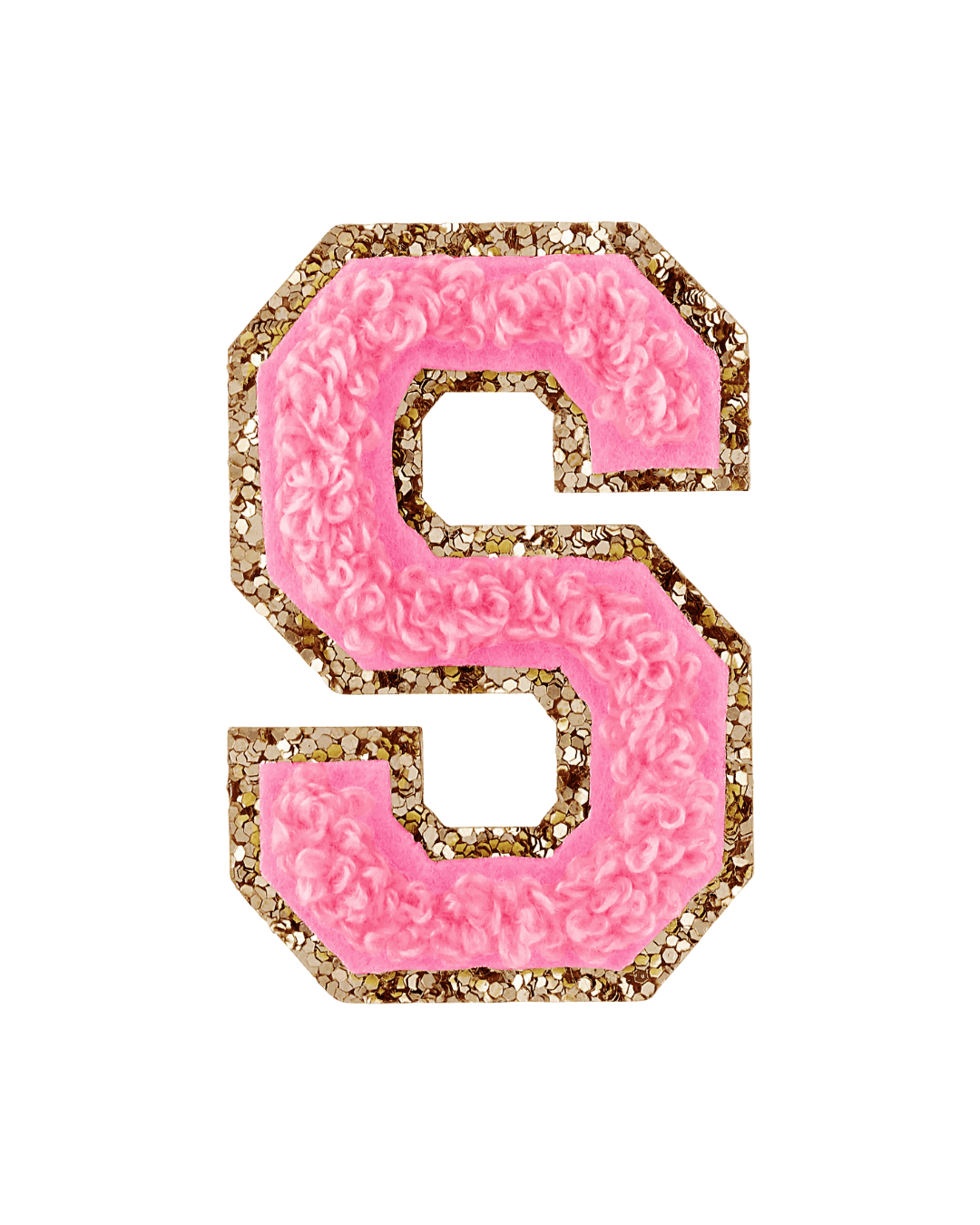 Stoney Clover Lane Guava Pink Glitter Varsity Letter Patch